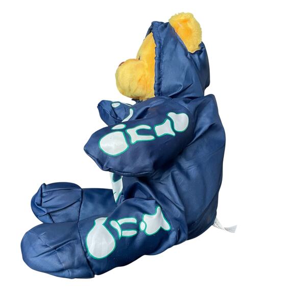 Bear Plush Nylon Parachute Skeleton Costume 11" Vtg 1990 Y2K Stuffed Toy READ - Picture 3 of 16